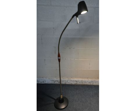 AN ASK SERIOUS READERS FLOOR LAMP, the head with a stand-by button, a dimmer wheel and swivel joint, height 160cm (condition 