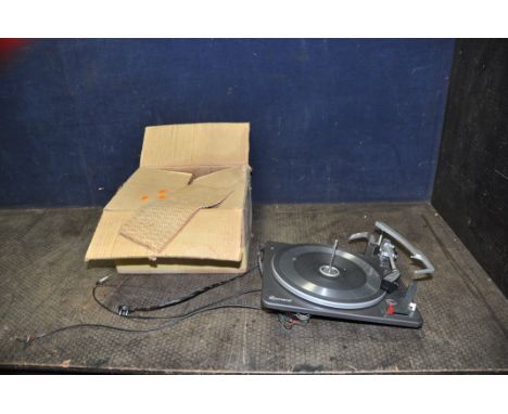 A BOXED GARRARD AT6 VINTAGE TURNTABLE (UNTESTED) and a box containing tools (2)