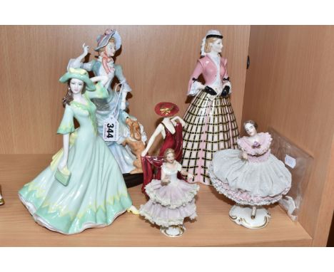 SIX FIGURINES, comprising Royal Doulton Loyal Friend HN3358, with a separate wooden plinth, and From the Heart: To Someone Sp