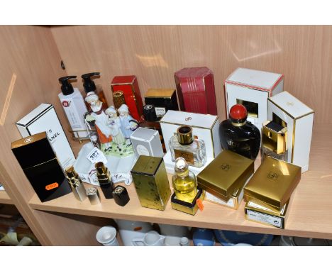 A COLLECTION OF CHANEL AND OTHER PERFUMES AND PERFUME BOTTLES, comprising a 75ml Coco Chanel eau de toilette with the box, a 