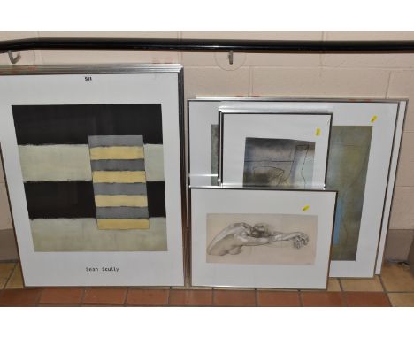 NINE OPEN EDITION ABSTRACT PRINTS, comprising three Ben Nicholson, three Sean Scully, two Julius Bisser and one Paul Klee, la