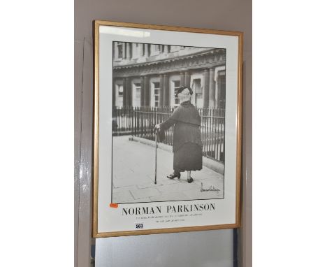 A SMALL QUANTITY OF PICTURES AND PRINTS ETC, to include a  signed Norman Parkinson poster print 'The Old lady of Bath', appro