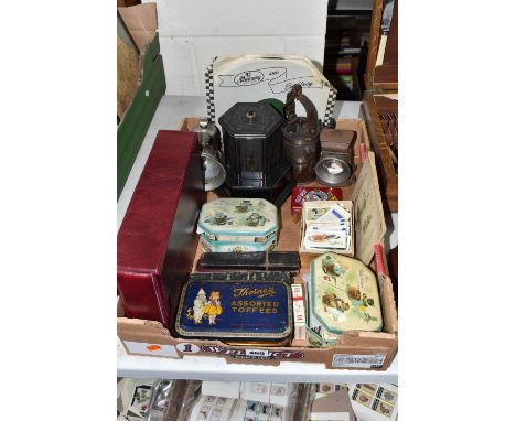 A QUANTITY OF MISCELLANEOUS ITEMS, to include a Lucas 'Aceta' 316N Carbide Bicycle Lamp, with another Lucas Bicycle  Lamp, a 