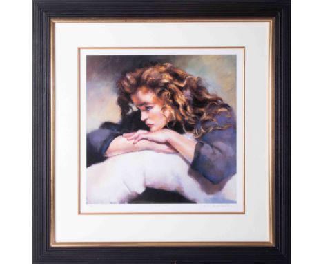 Robert Lenkiewicz (1941-2002) 'Study of Lisa' signed limited edition print 28/750, 36cm x 36cm, framed and glazed.