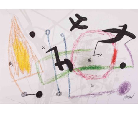 Joan Miro (1893-1983) Maravillas con variaciones. Original lithograph, Cramer 211, Signed in plate, date 1975, excellent cond