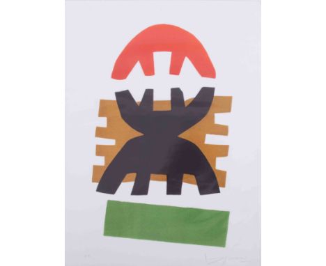 Giuseppe Capogrossi (Italian 1900-1972) original lithograph, printed in four colours, hand signed, 1970, Published by Galerie
