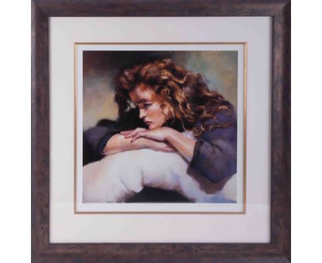 Robert Lenkiewicz (1941-2002) 'Study of Lisa' signed limited edition print 432/750, 37cm x 37cm, framed and glazed.