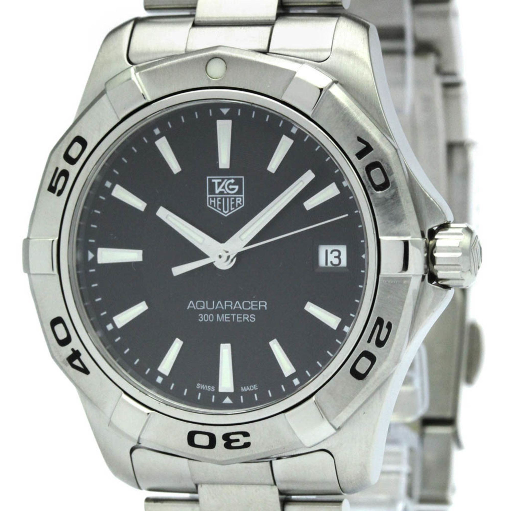 TAG HEUER Aquaracer Stainless Steel Quartz Mens Watch WAP1110 Polished