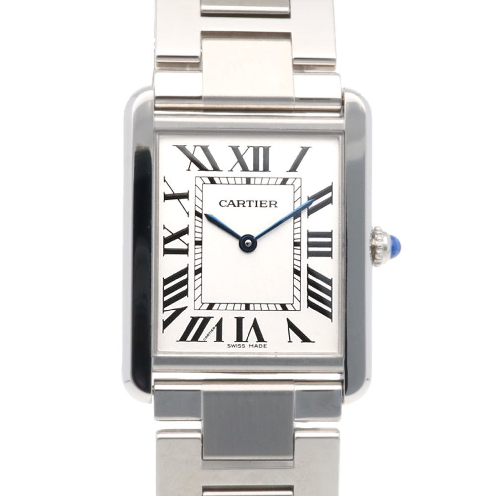 Cartier Tank Solo LM Wristwatch, Stainless Steel, W5200014(3169), Quartz Movement, Refinished, Pre-O