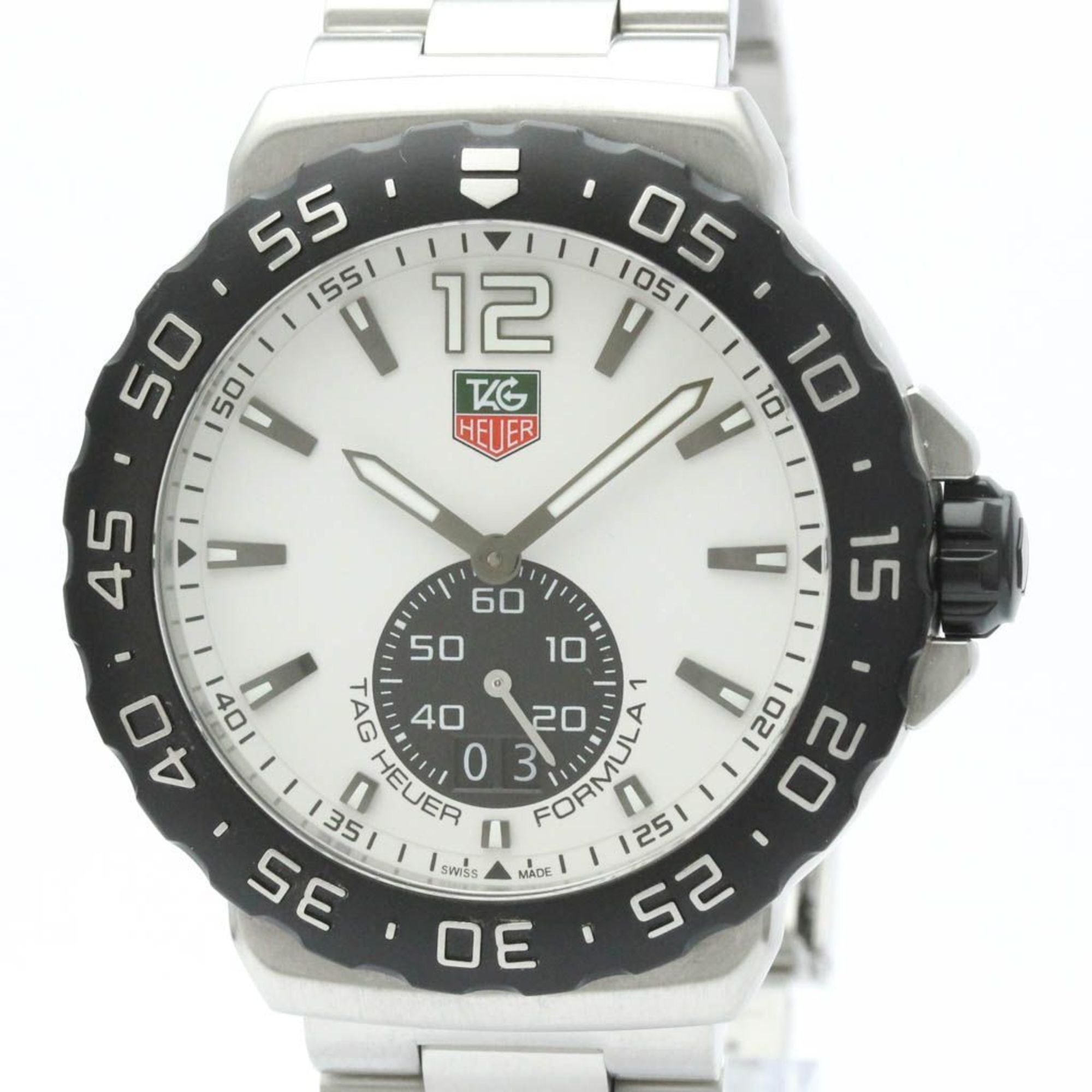 TAG HEUER Formula 1 Grande Date Steel Quartz Watch WAU1111 Polished