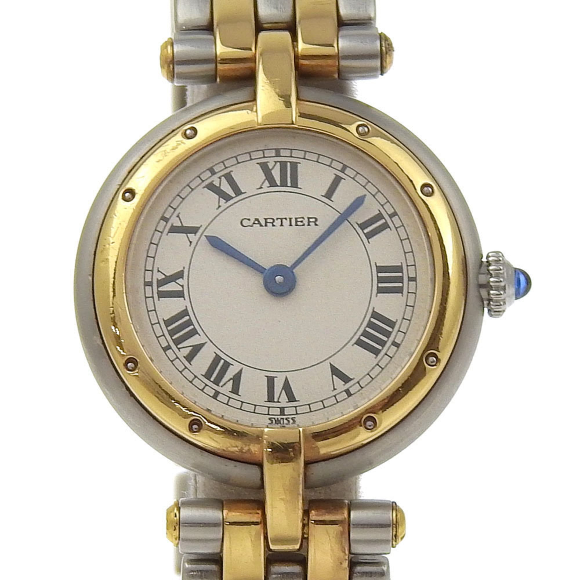 Cartier Panthere SM Round Watch 2-row Stainless Steel Quartz Analog Display Ivory Dial PANTHERESM Wo