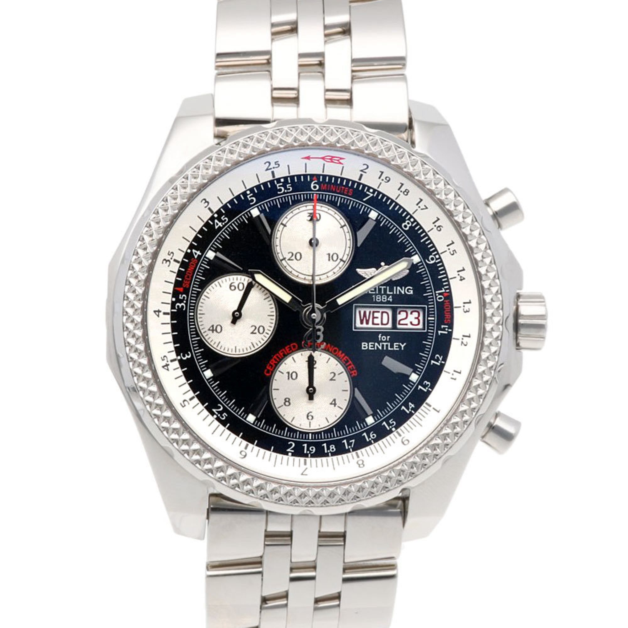 Breitling Bentley Men's Automatic Stainless Steel Chronograph Watch A13362, Overhauled and Refinishe
