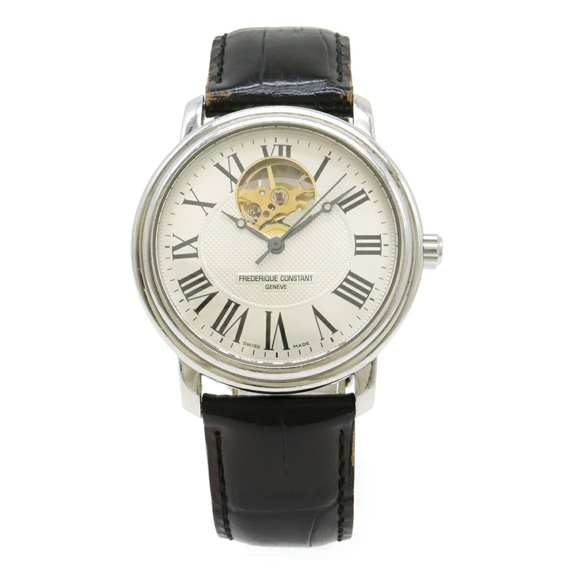 FREDERIQUE CONSTANT Classic Heart Beat Watch with See-Through Back, Silver Dial, and Automatic Movem