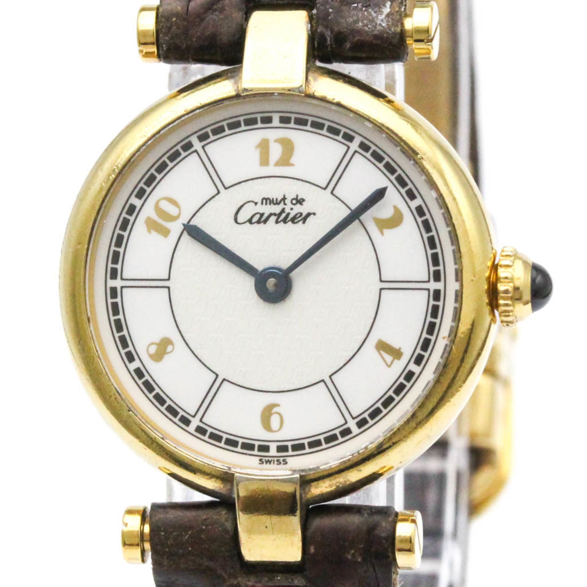 CARTIER Must Vendome Vermeil Gold Plated Quartz Ladies Watch W1009854