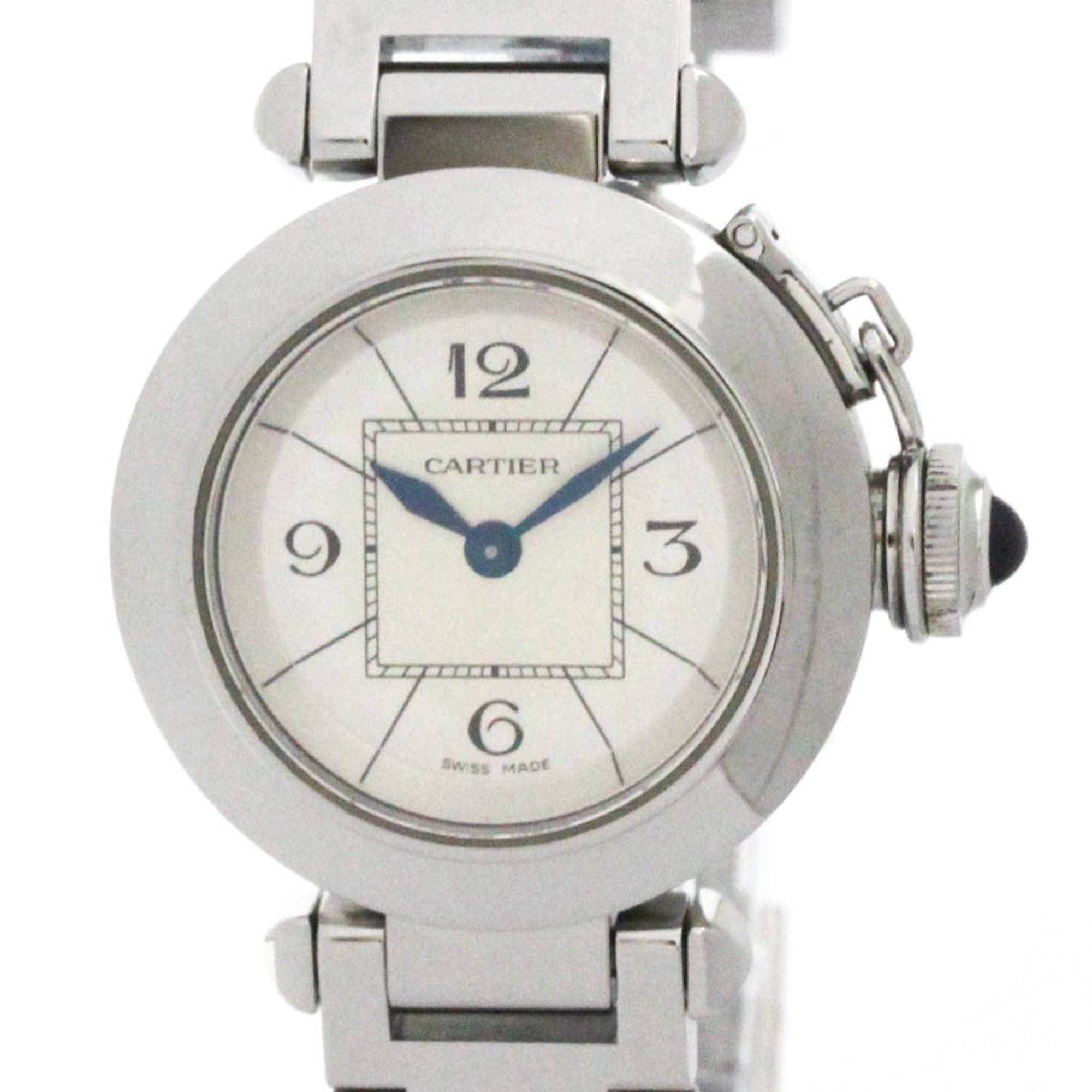 CARTIER Miss Pasha Stainless Steel Quartz Ladies Watch W3140007 Polished