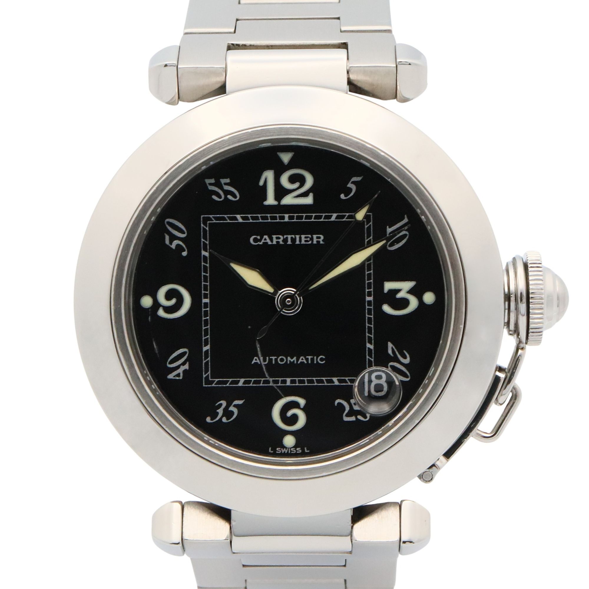 Cartier Pasha C Watch, Stainless Steel, Boys', Black, W31043M7
