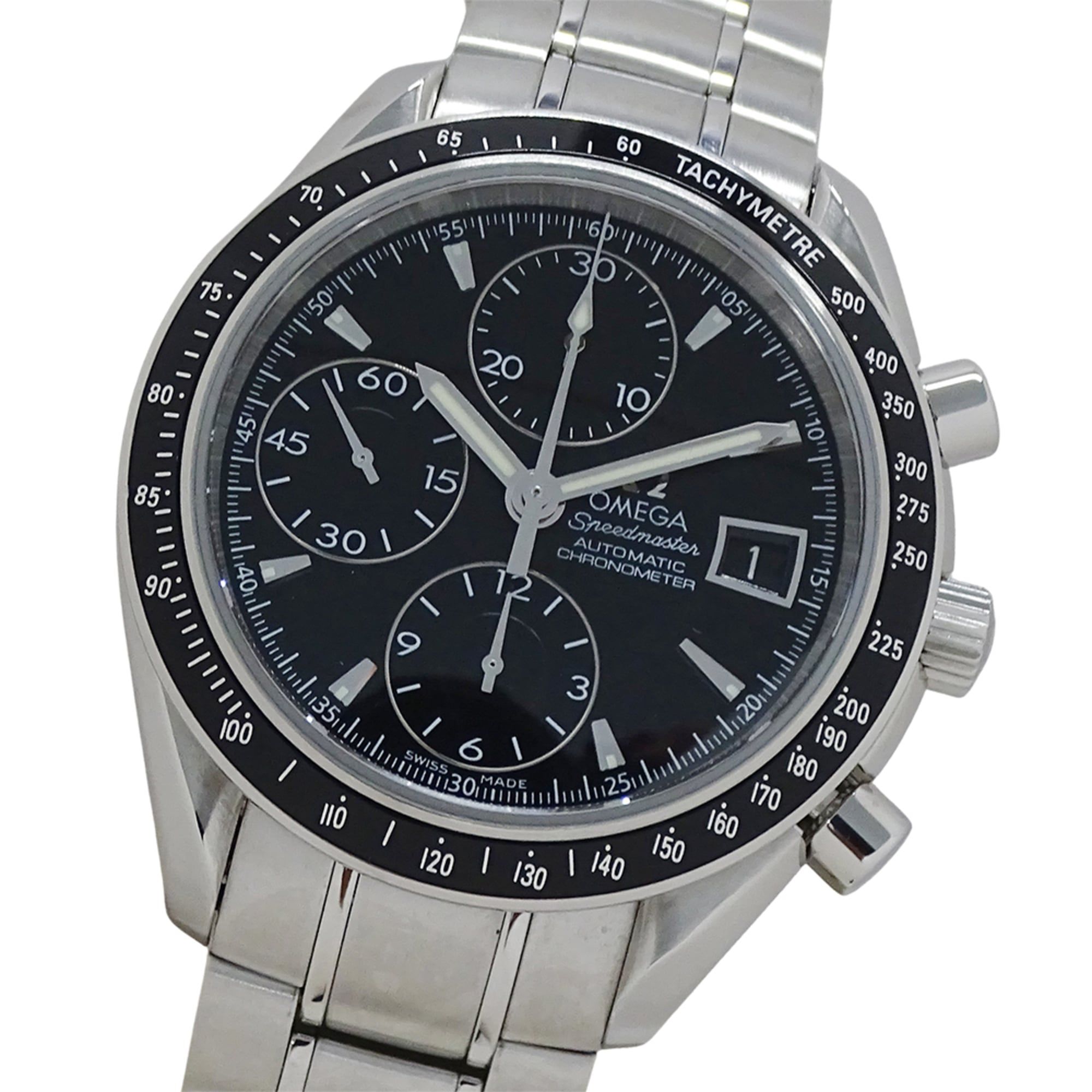 OMEGA Speedmaster 3210.50 Men's Watch, Automatic, Chronograph, Date, Stainless Steel, Silver, Black,