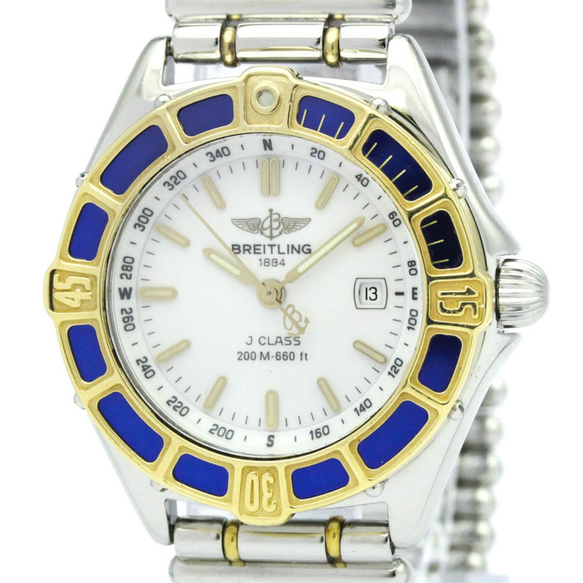 BREITLING Lady J 18K Gold Steel Quartz Ladies Watch D52065 Polished