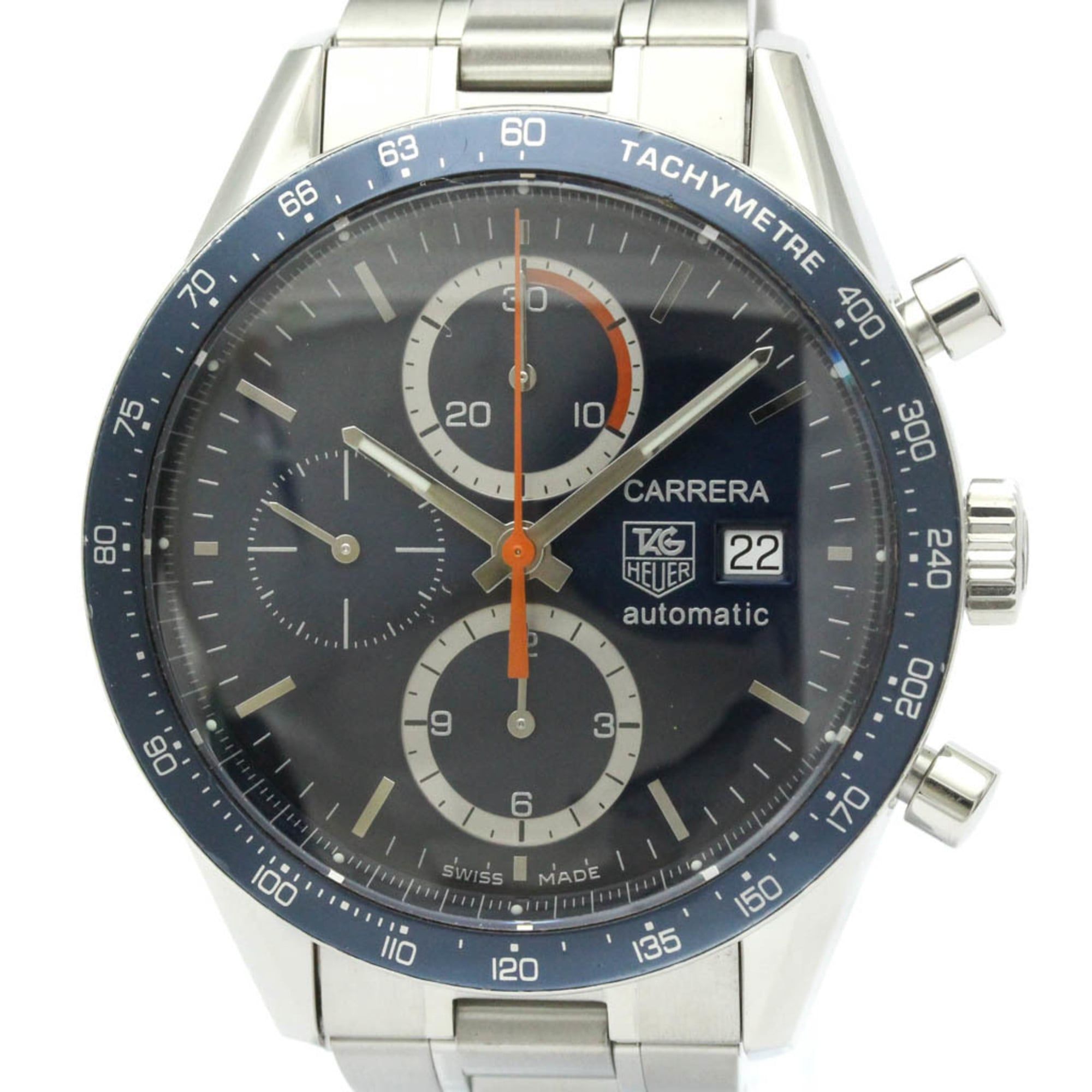 TAG HEUER Carrera Chronograph Steel Automatic Watch CV2015 Polished