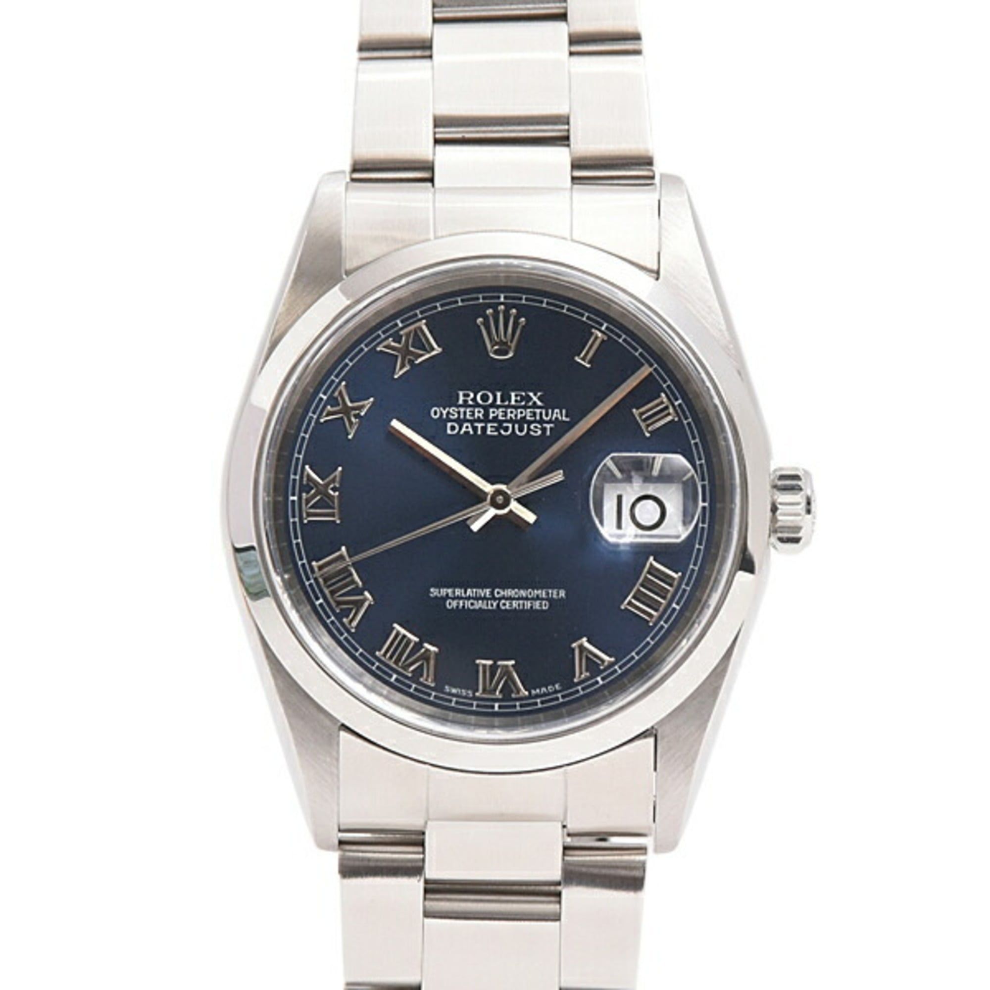 Rolex Men's Datejust Watch, Blue Dial, Roman Numerals, Automatic, Stainless Steel, Model A, ROLEX 16