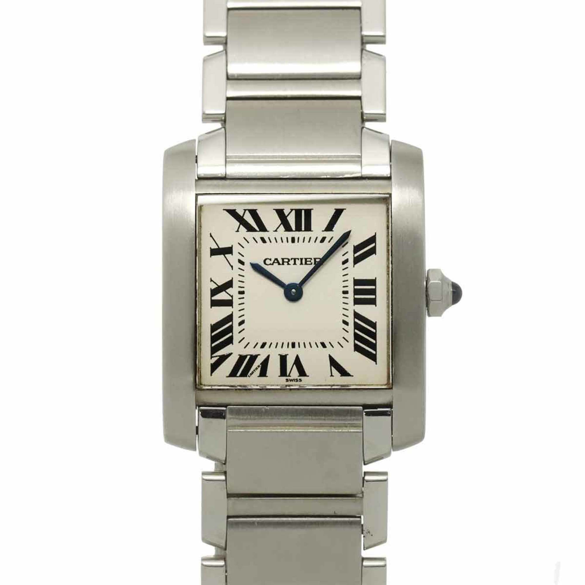 Cartier Tank Française MM W51003Q3 Boys' Ivory Quartz Watch