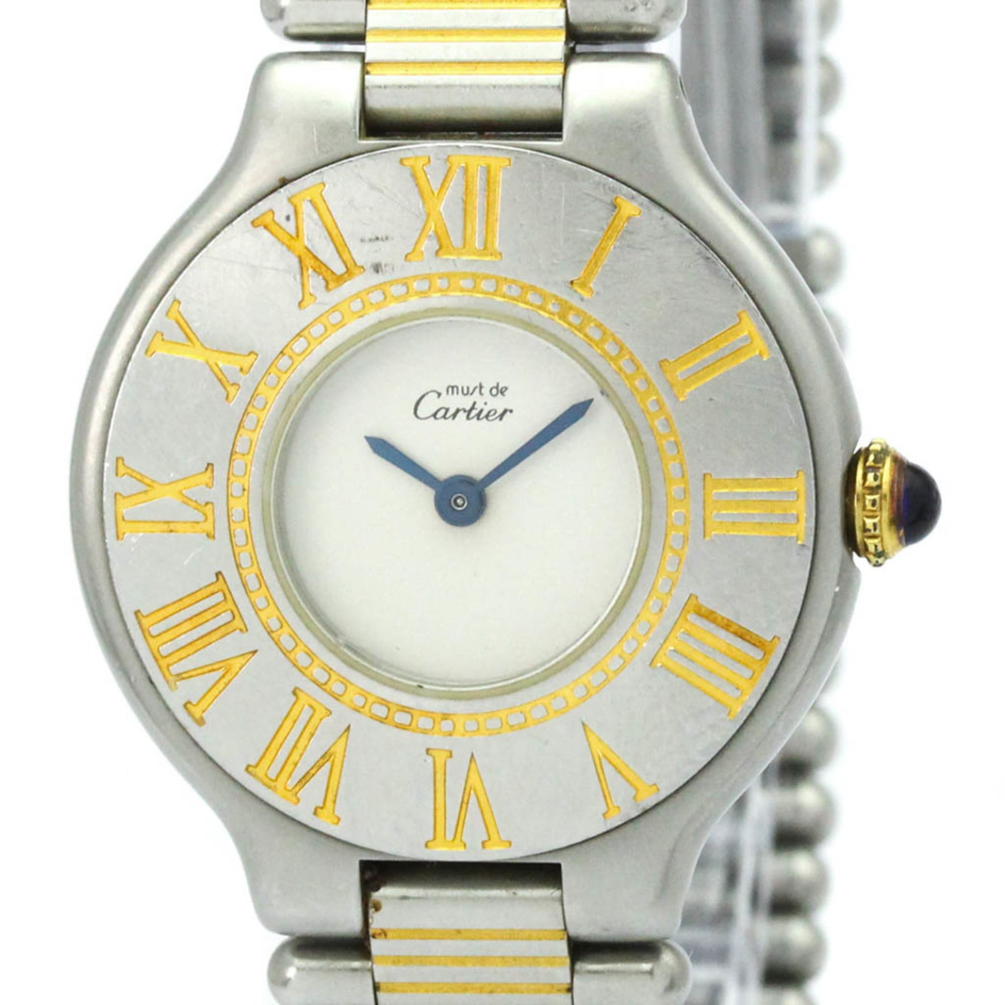 CARTIER Must 21 Gold Plated Steel Quartz Ladies Watch W10051F4
