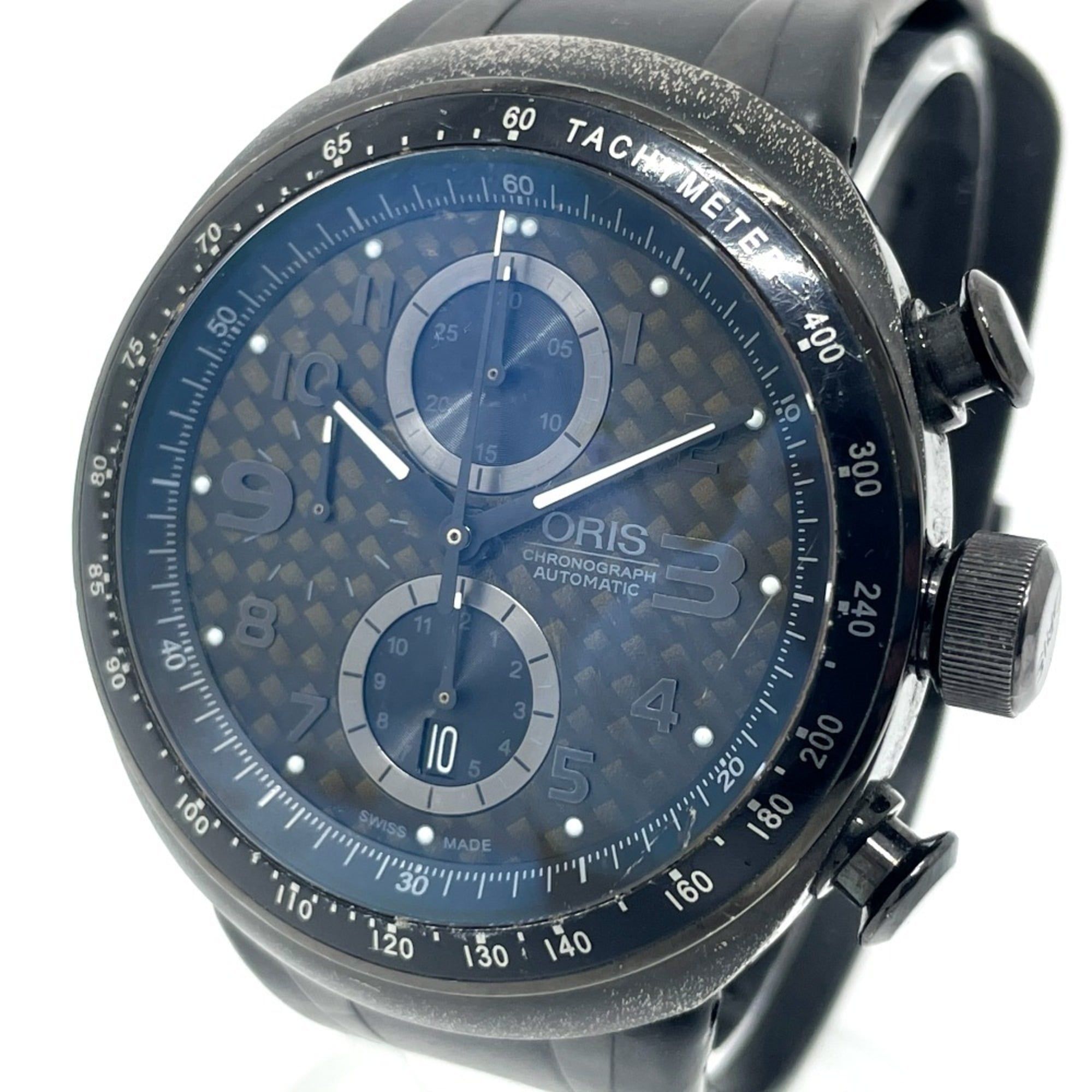 ORIS 7611 Chronograph TT3 CHRONOGRAPH BLACK Automatic Watch with Titanium/Rubber Strap, Men's, Black