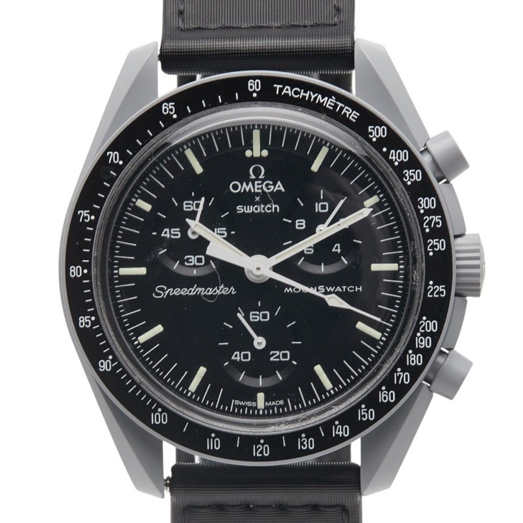Omega x Swatch MoonSwatch Mission to the Moon Watch SO33M100 Quartz Movement Black Dial Ceramic Nylo