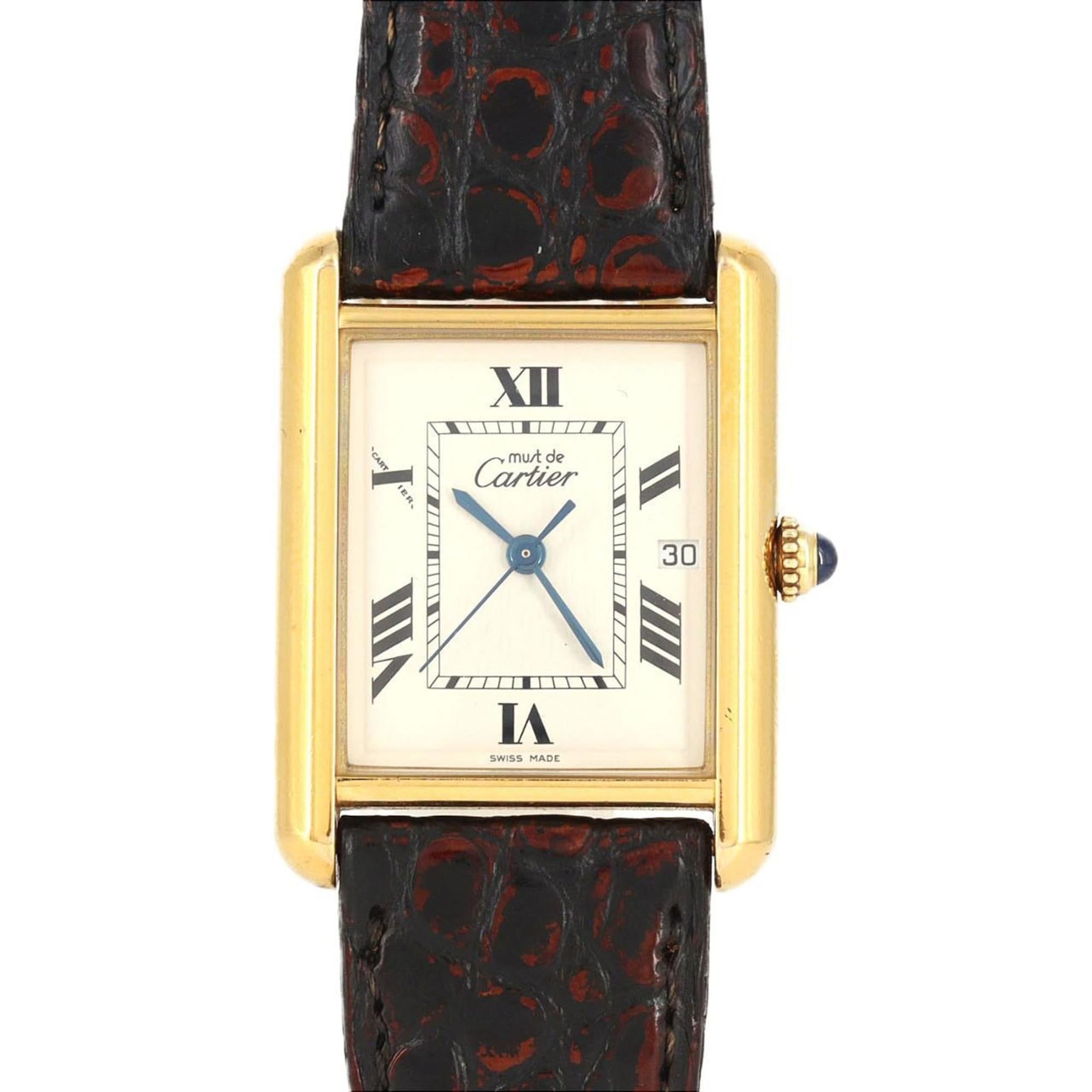Cartier Must Tank GP LM W1013754 Quartz Watch