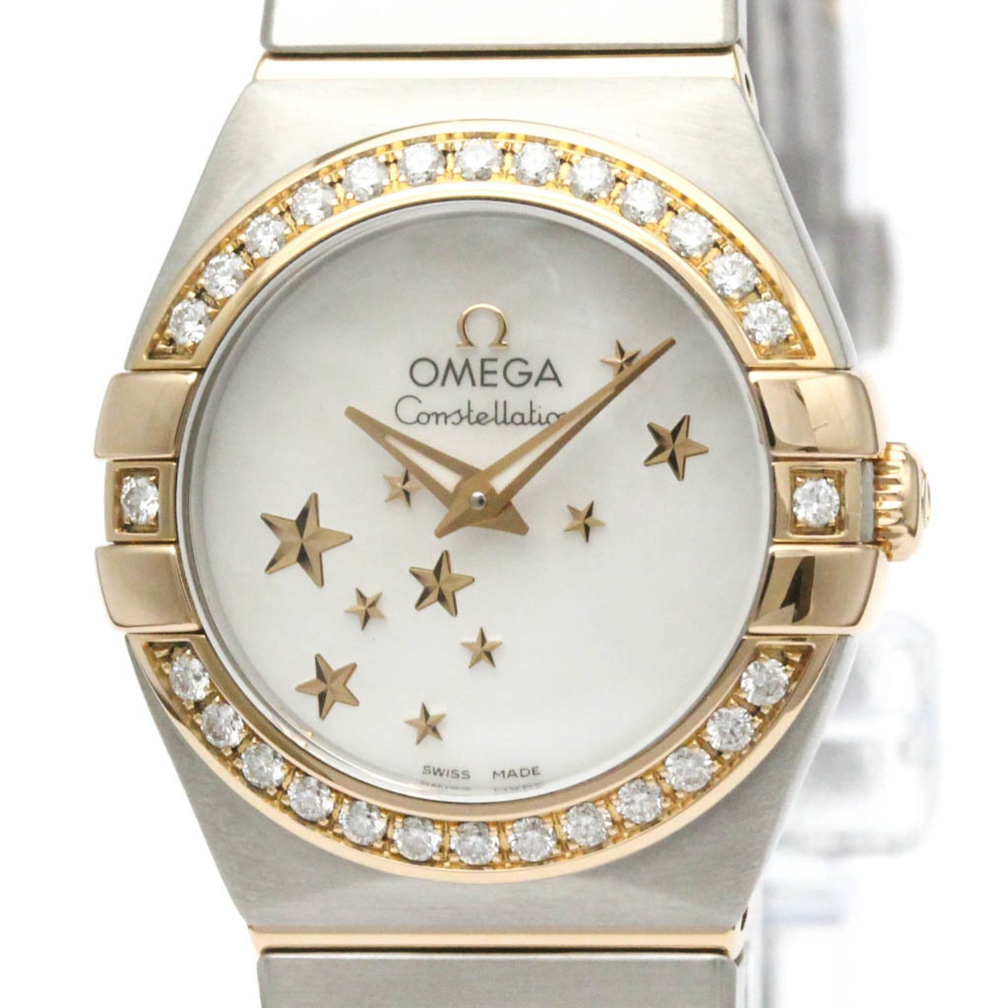 OMEGA Constellation Brush 18K Rose Gold Steel Watch 123.25.24.60.05.002 Polished