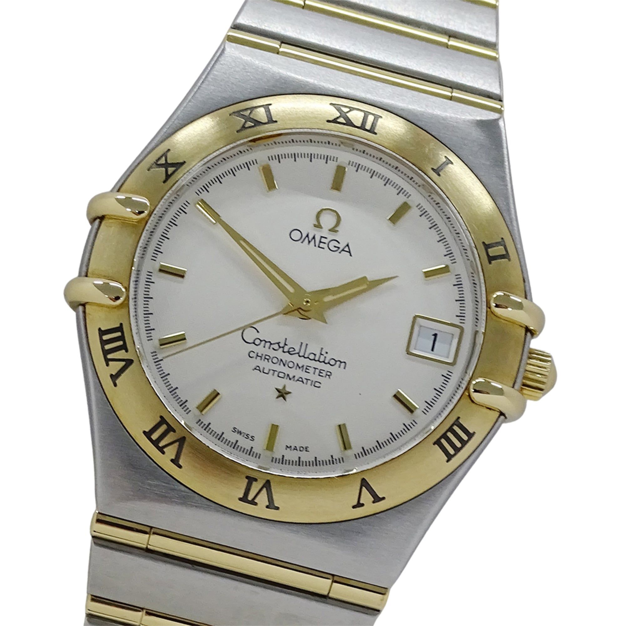 OMEGA Constellation 1202.30 Men's Watch, Date, Automatic, Stainless Steel, Gold, Yellow Full Bar, Po