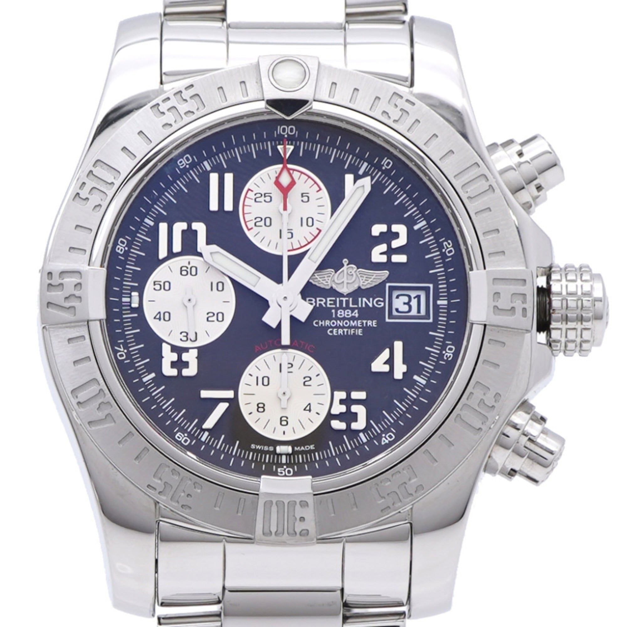 Like new Breitling Avenger II Chronograph A13381 Automatic Watch in Stainless Steel Tungsten Gray 01