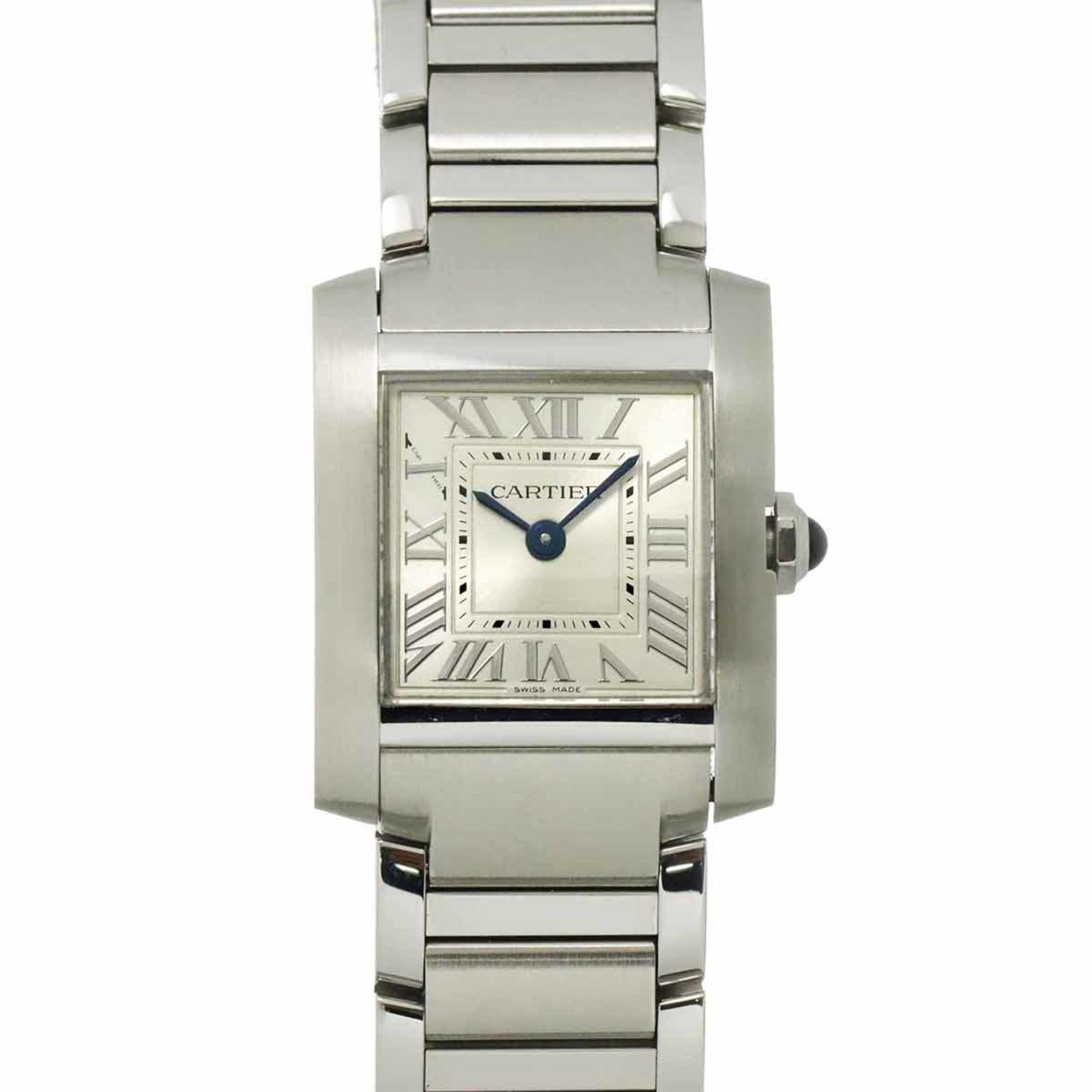 Cartier Tank Francaise SM WSTA0065 Women's Silver Quartz Watch