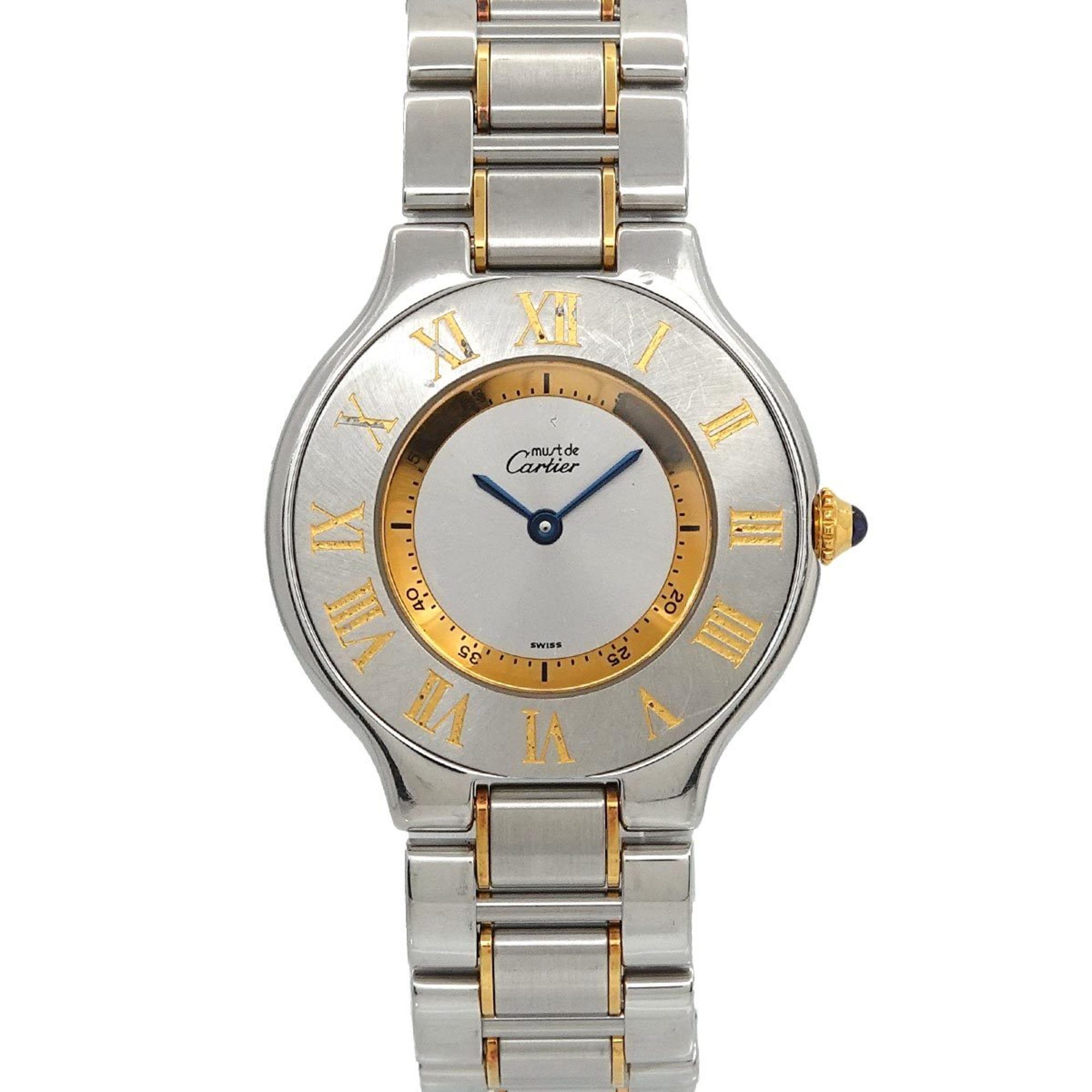 Cartier Must 21 Vantianne Two-tone Watch W10072R6 Boys' Silver Quartz