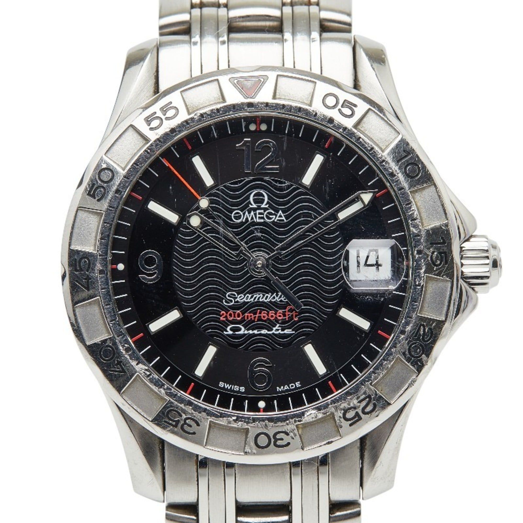 Omega Seamaster Omegamatic Watch 2516.50 Quartz Black Dial Stainless Steel Men's OMEGA
