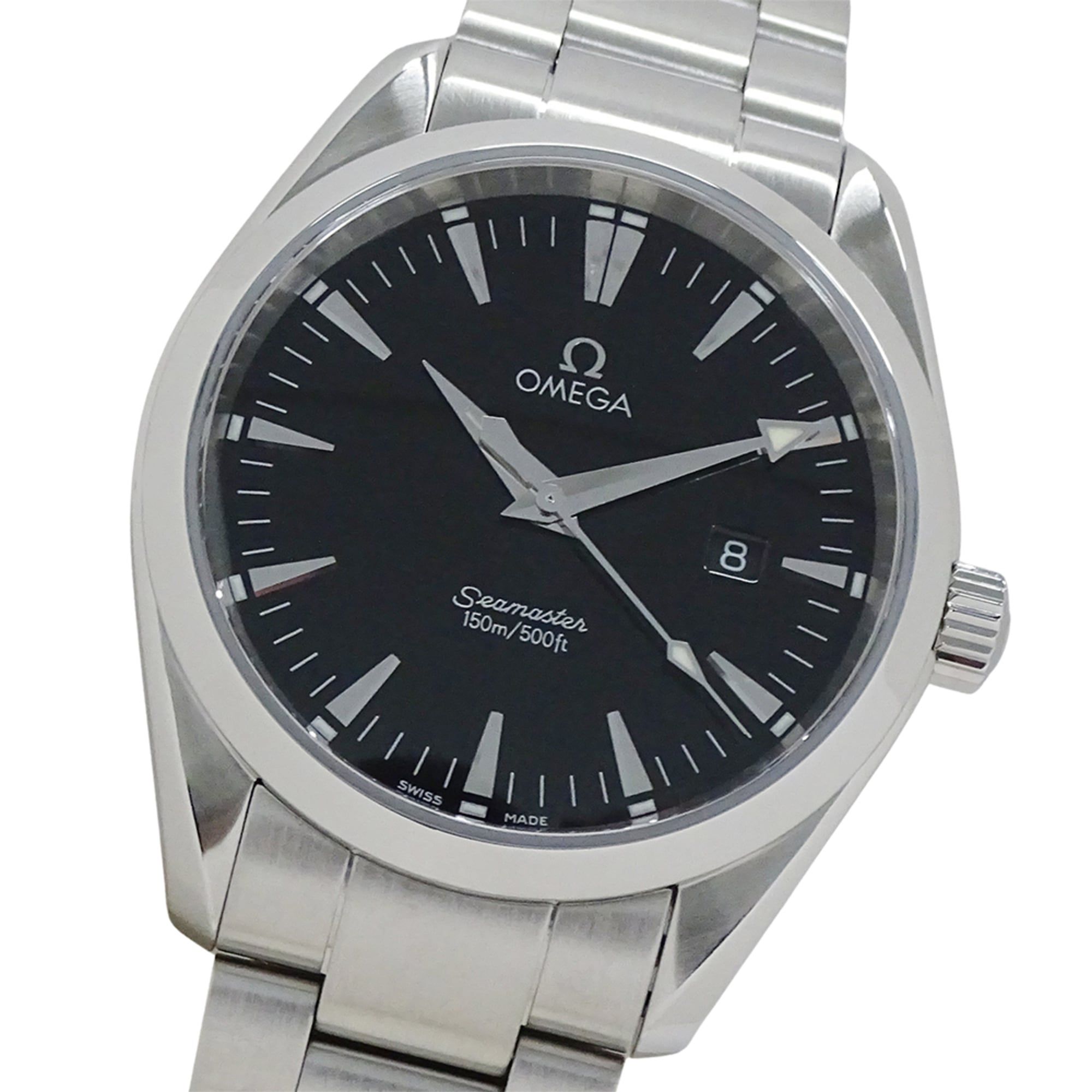 OMEGA Seamaster Aqua Terra 2517.50 Men's Watch, Date, Quartz, QZ, Stainless Steel, Silver, Black, Po