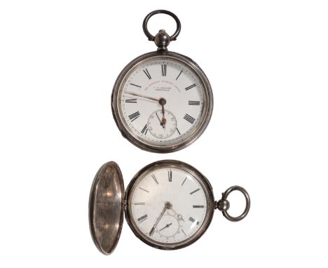 J.G. GRAVES OF SHEFFIELD: A SILVER OPEN FACE GENTLEMAN'S POCKET WATCH with key-wind movement, the white enamel dial with subs