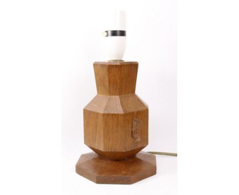 'Acornman' oak table lamp by Alan Grainger of Brandsby, H18cm (excluding fitting)   Condition Report   Click here for further