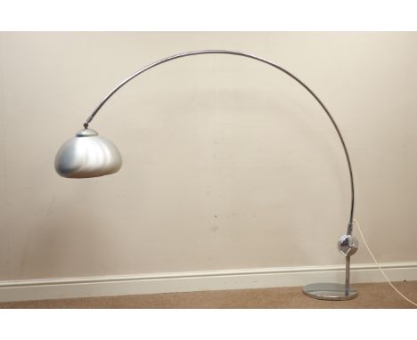 Mid to late 20th century chrome adjustable arc lamp    Condition Report   Click here for further images, condition, auction t