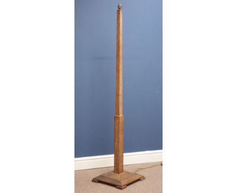 Art Deco limed oak standard lamp, H156cm   Condition Report   Click here for further images, condition, auction times & deliv