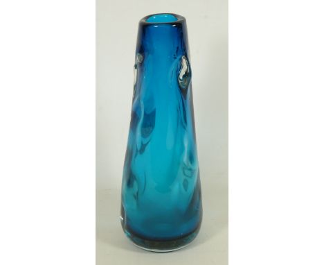 Whitefriars kingfisher blue Knobbly vase/lamp base, H25cm   Condition Report   Click here for further images, condition, auct
