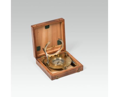  Äquatoriale Sonnenuhr, Wien, um 1850 Messing, zaponiert und versilbert; signiert "Schablass in Wien"; in Holzkasten, Dm. 15 