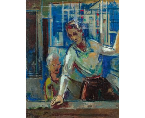  Josef Floch* Spectators II, 1954 Öl auf Leinwand, 99 x 79 cm Signiert rechts unten: Floch Nachlass-Stempel rückseitig auf Ke