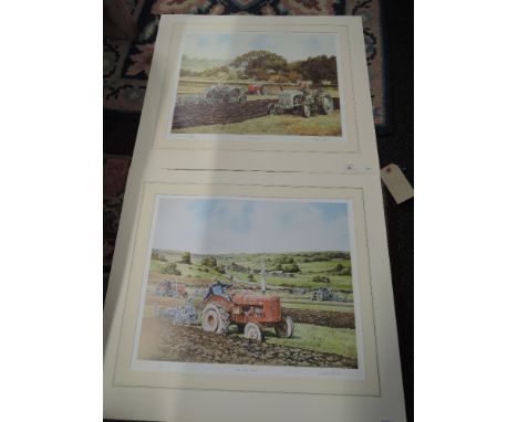 Two Limited Edition vintage tractor ploughing prints 'Match of the Day' after Anthony Forster 253/850, 'Man of the Match' aft