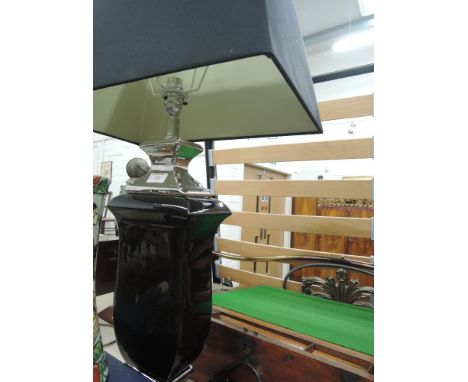 A modern table lamp and shade