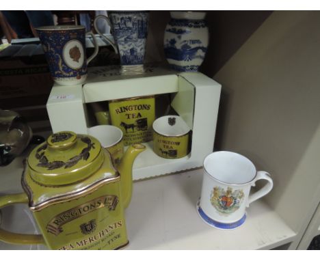 A selection of Ringtons ceramics including tea pot and caddy etc