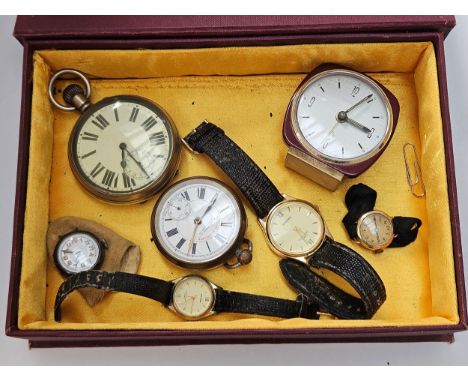 A group of watches including Railway Timekeeper, Sekonda, a silver trench watch, etc. 