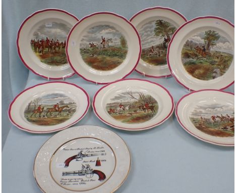 A SET OF COPELAND SPODE HUNTING PRINTED PLATES and another