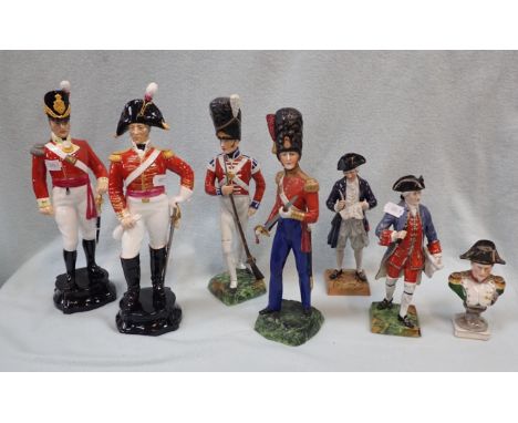 TWO ROYAL WORCESTER MILITARY FIGURES and others similar