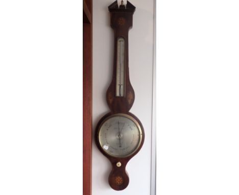 A WHEEL BAROMETER late 18th century style, by T Hughes of Oxford